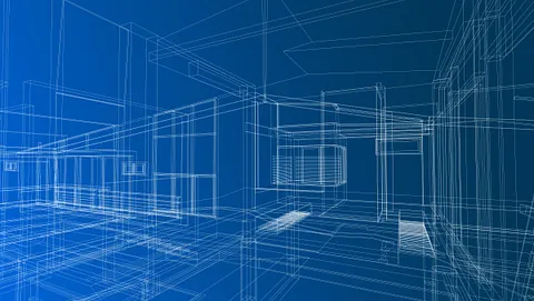 Blueprint av et arkitektur bygg